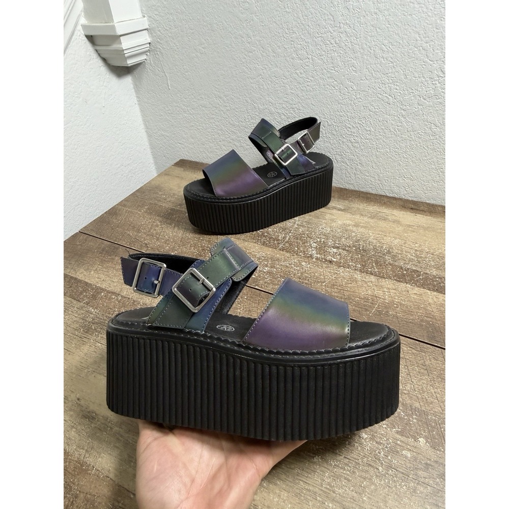 TUK Women's Midnight Chameleon Strato Sandal Size 9 Platform Buckle EU 40 NEW